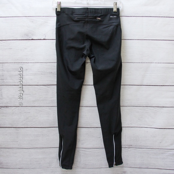 Nike Running Tights with Reflective Zipper - Picture 3 of 8